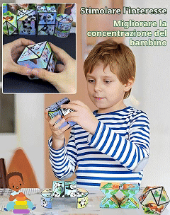🔥 Giocattolo educativo per bambini, cubo di Rubik 3D Panda, blocchi di costruzione geometrici per il pensiero spaziale, deformazione e ribaltamento.