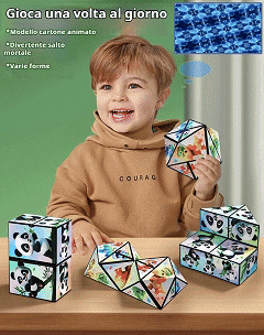 🔥 Giocattolo educativo per bambini, cubo di Rubik 3D Panda, blocchi di costruzione geometrici per il pensiero spaziale, deformazione e ribaltamento.