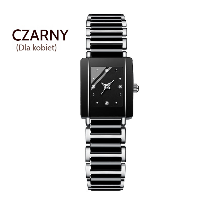 💞Modny ceramiczny kwadratowy zegarek kwarcowy⌚