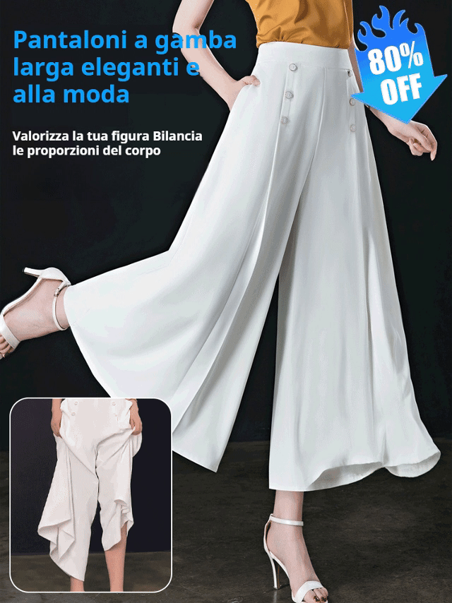 💖【M-5XL】Gonna drappeggiata alla moda da donna con gambe larghe e vita alta