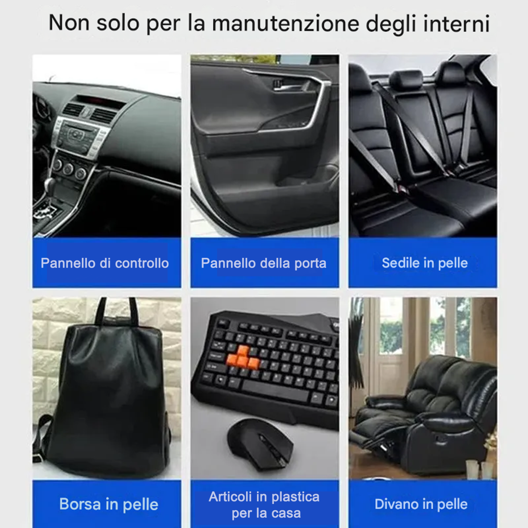 Agente di rivestimento per interni auto in pelle e plastica