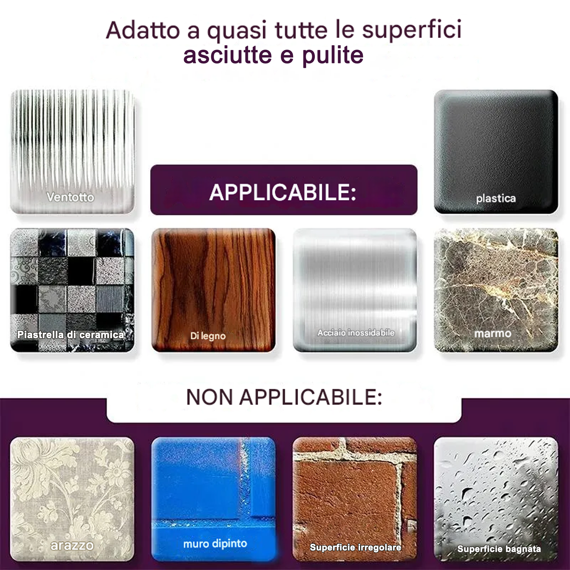 Nastro biadesivo multifunzionale riutilizzabile (1 SCATOLA/60 PZ)