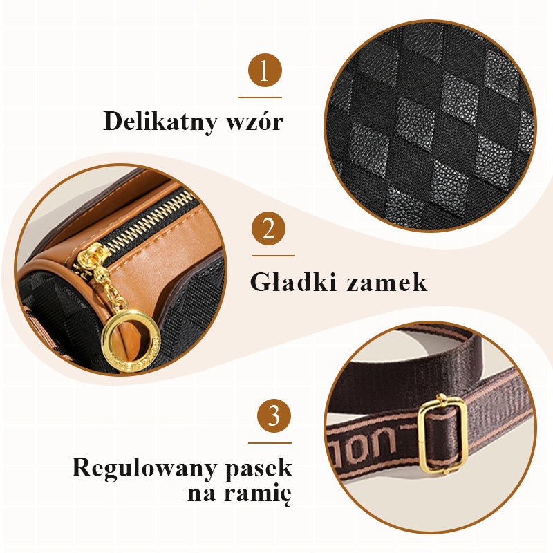 Torebka na Ramię z Trzema Warstwami i Wzorem Diamentowym dla Kobiet
