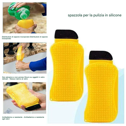 Spazzola per la pulizia in silicone 3 in 1