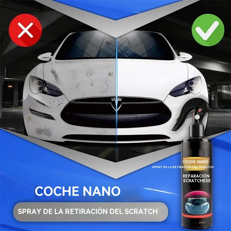 Spray nano multifuncional para eliminar arañazos del coche