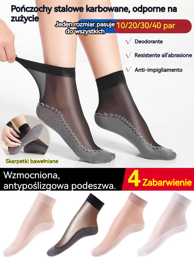 【Oferta ograniczona czasowo】40 par za 26 euro🔥Krótkie skarpetki z bawełnianą podeszwą z falbankami, antypoślizgowe