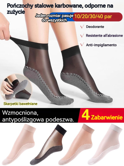 【Oferta ograniczona czasowo】40 par za 26 euro🔥Krótkie skarpetki z bawełnianą podeszwą z falbankami, antypoślizgowe