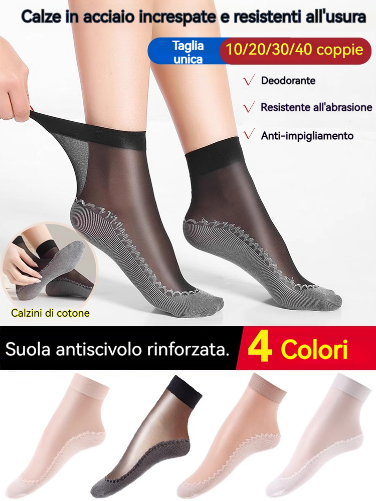 🔥【Časovo obmedzená ponuka】40 párov za 26 eur🔥Krátke ponožky s bavlnenou podrážkou s volánikmi, protišmykový štýl