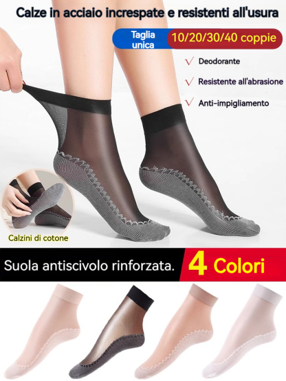 🔥【Časovo obmedzená ponuka】40 párov za 26 eur🔥Krátke ponožky s bavlnenou podrážkou s volánikmi, protišmykový štýl