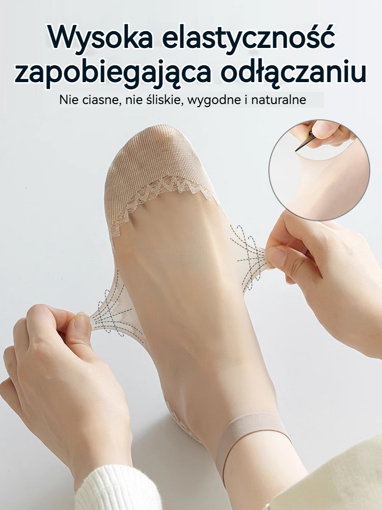 【Oferta ograniczona czasowo】40 par za 26 euro🔥Krótkie skarpetki z bawełnianą podeszwą z falbankami, antypoślizgowe