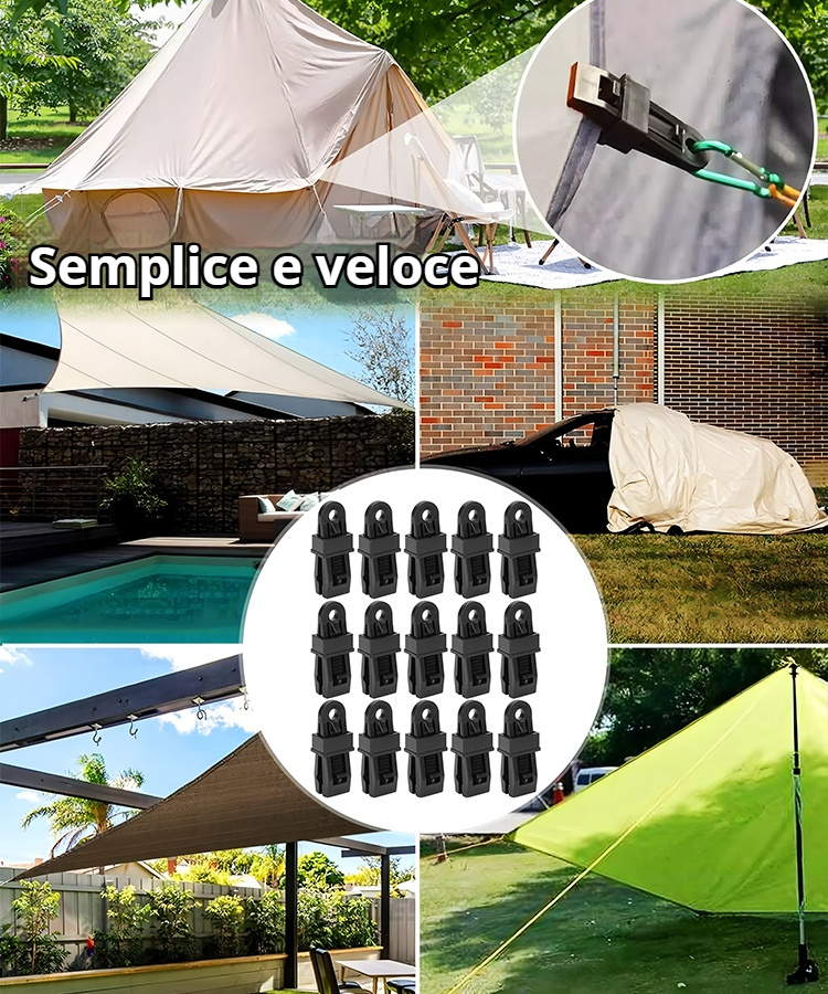 🏡🌿 [50/100/150]pezzi]Clip di fissaggio per rete parasole da giardino, clip di fissaggio per tenda
