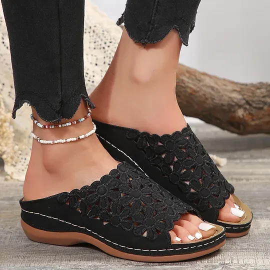 🔥Ultimo giorno di promozione 50% di SCONTO - Sandali ortopedici da donna con comoda zeppa