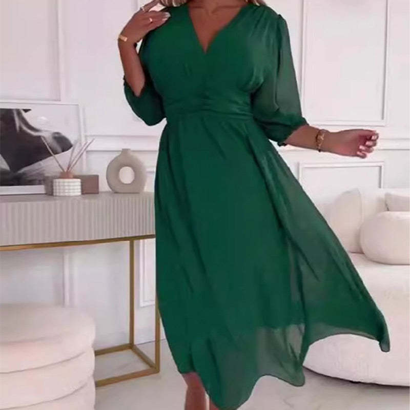 ✨Abito da donna in chiffon leggero con scollo a V