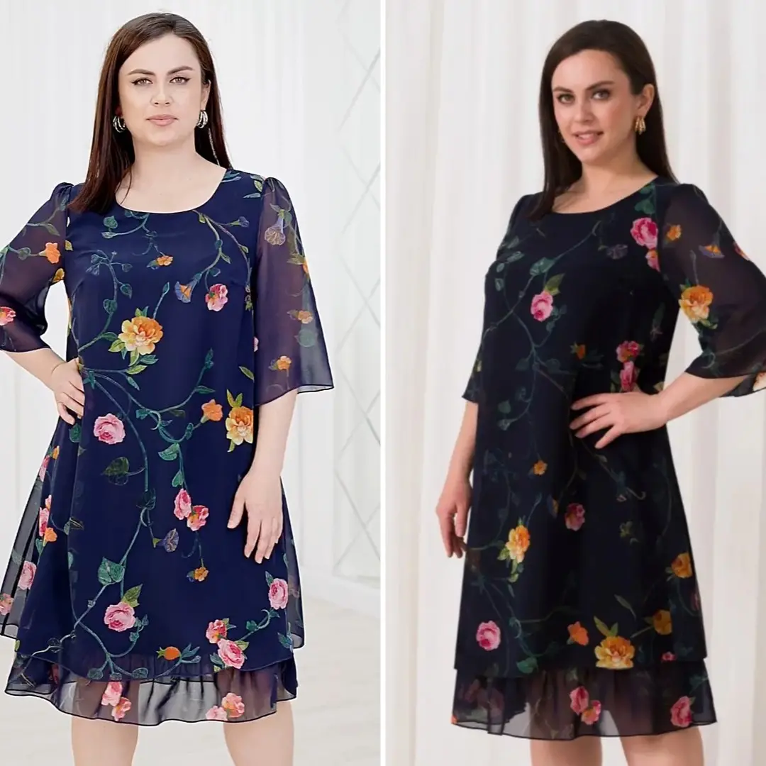 💕【S-5XL】👗Rochie eleganti con stampa sul tuo piatto e uomini con il volo