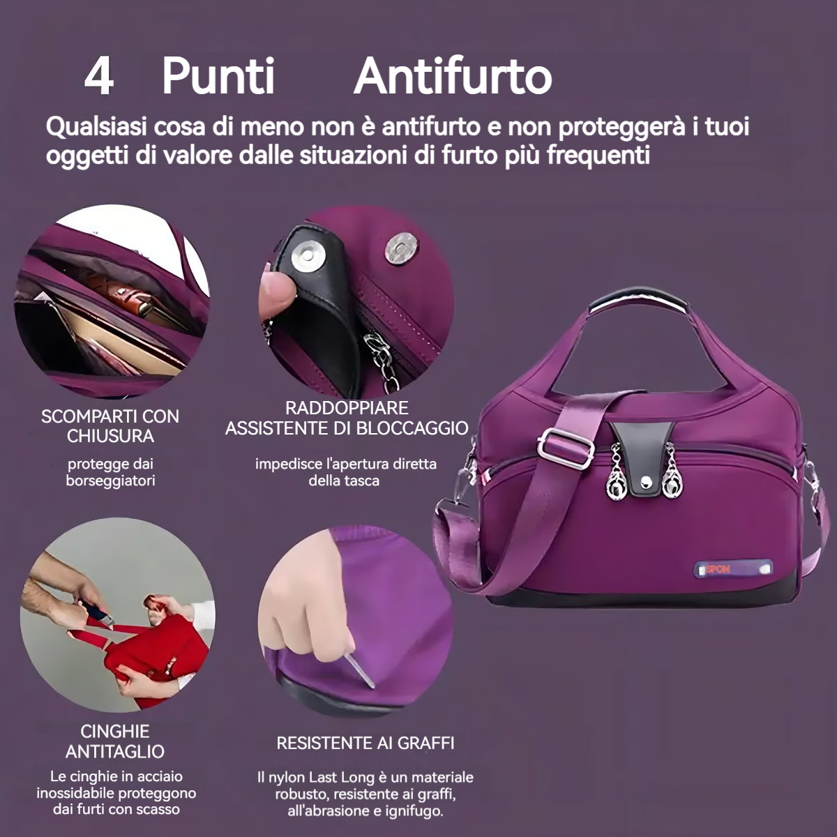   Miniatura 1 Miniatura 2 Miniatura 3 Miniatura 4 Miniatura 5 ❤️Sconto del per la Festa della Mamma🔥Borsa a mano antifurto di grande capacità