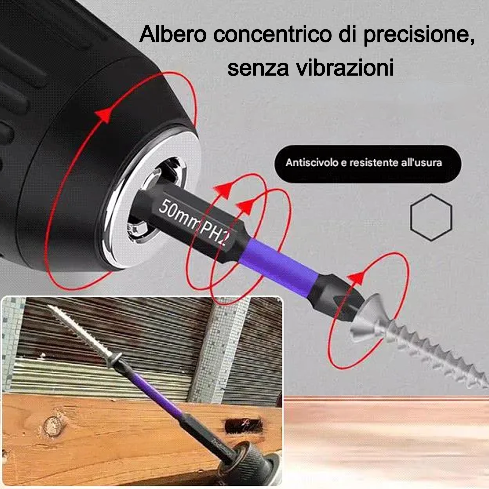 D1 Anti-Slip And Shock-Proof Bits With Phillips Screwdriver Bits