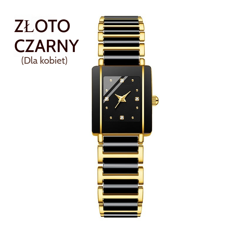 💞Modny ceramiczny kwadratowy zegarek kwarcowy⌚