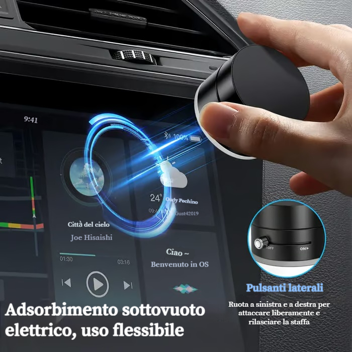 Supporto magnetico per cellulare sottovuoto