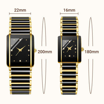 💞Modny ceramiczny kwadratowy zegarek kwarcowy⌚