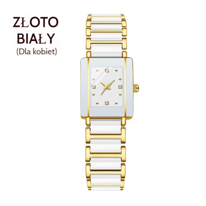 💞Modny ceramiczny kwadratowy zegarek kwarcowy⌚