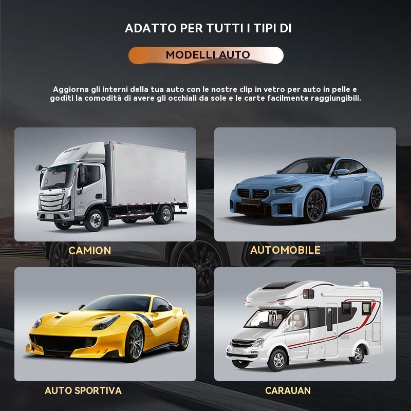 Portaocchiali multifunzionale in pelle per auto