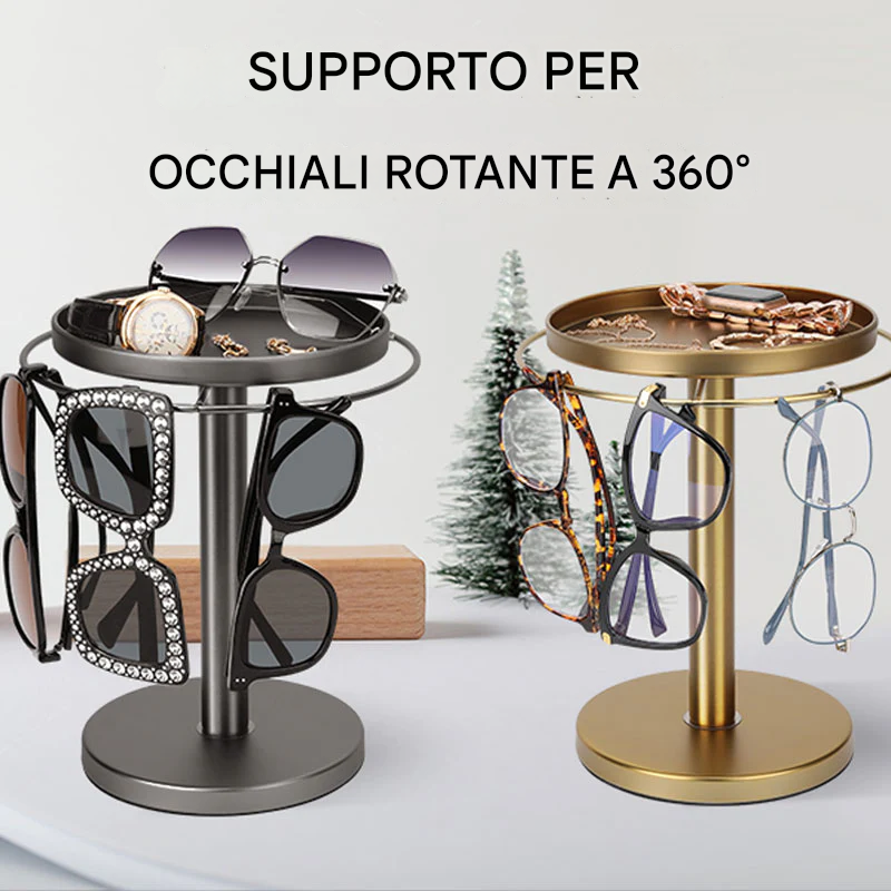 Supporto per occhiali girevole a 360°