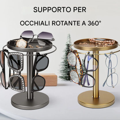 Supporto per occhiali girevole a 360°