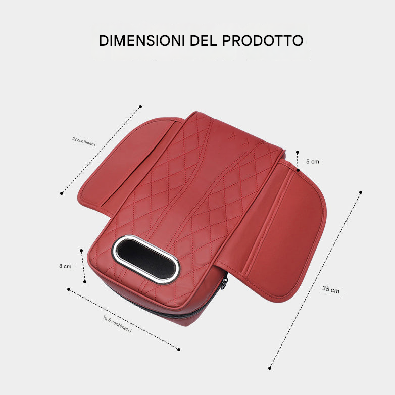 Tappetino per bracciolo auto, borsa portaoggetti universale, scatola per fazzoletti auto