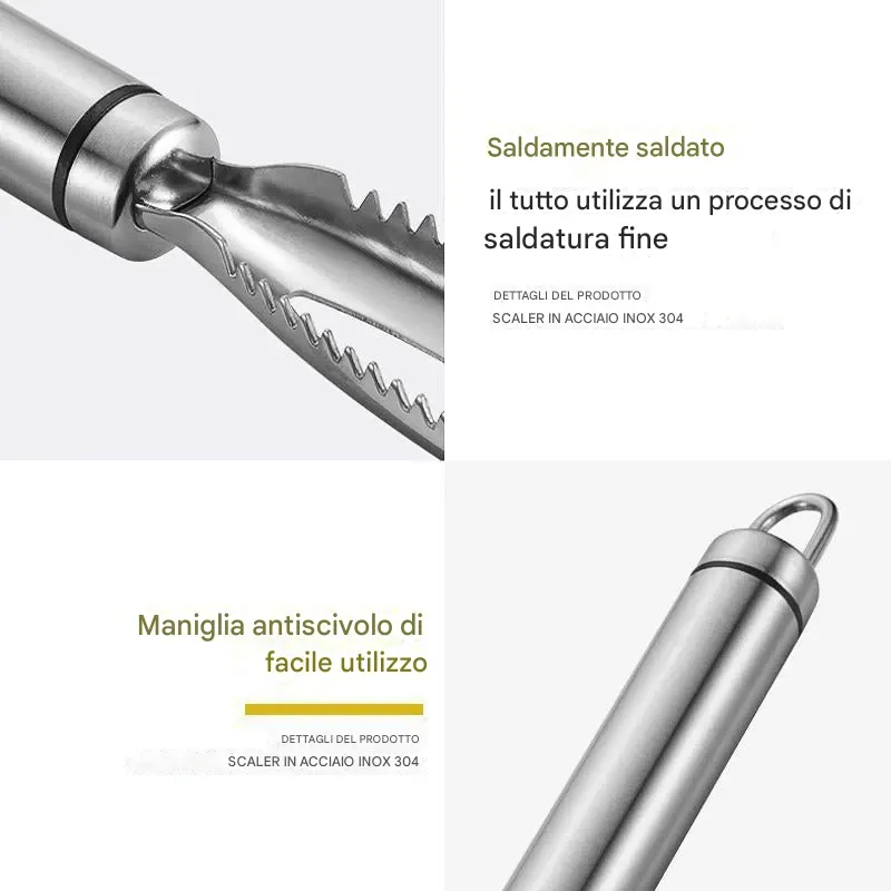Utensile da cucina manuale per raschiare il pesce
