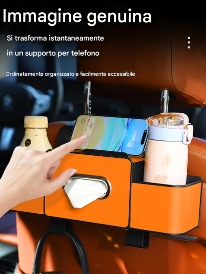 【Salvaspazio】Scatola portaoggetti multifunzione per schienale auto