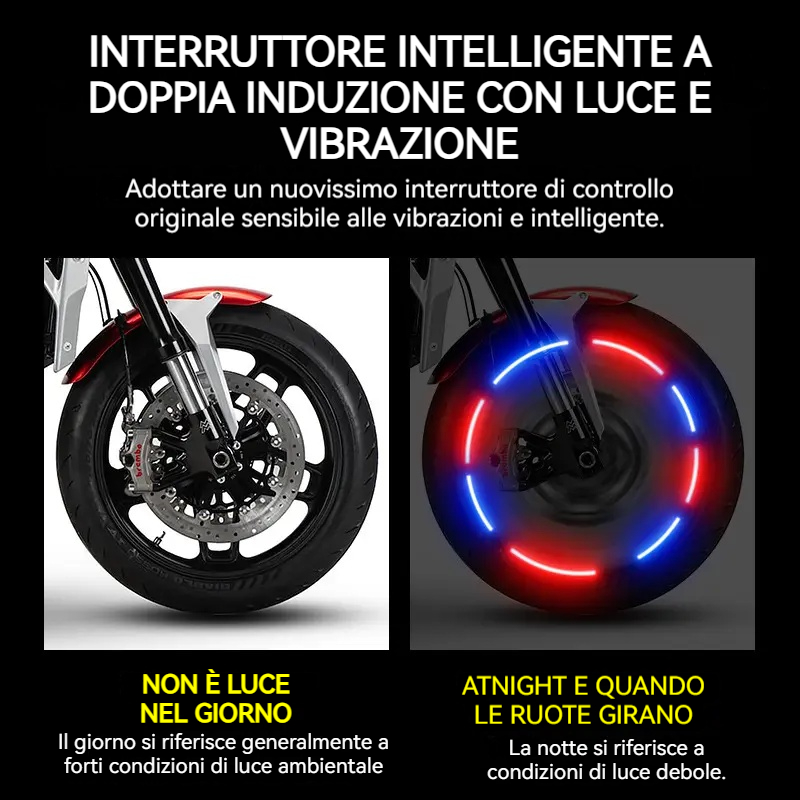 💥🏍️🚗【Acquista 2 e ricevi 2 gratis】Luci per valvole di moto e auto, luci decorative per valvole di pneumatici, ricaricabili, lampeggianti con vibrazione