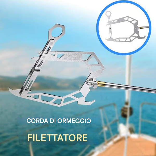 Gancio telescopico automatico per ormeggio di barche