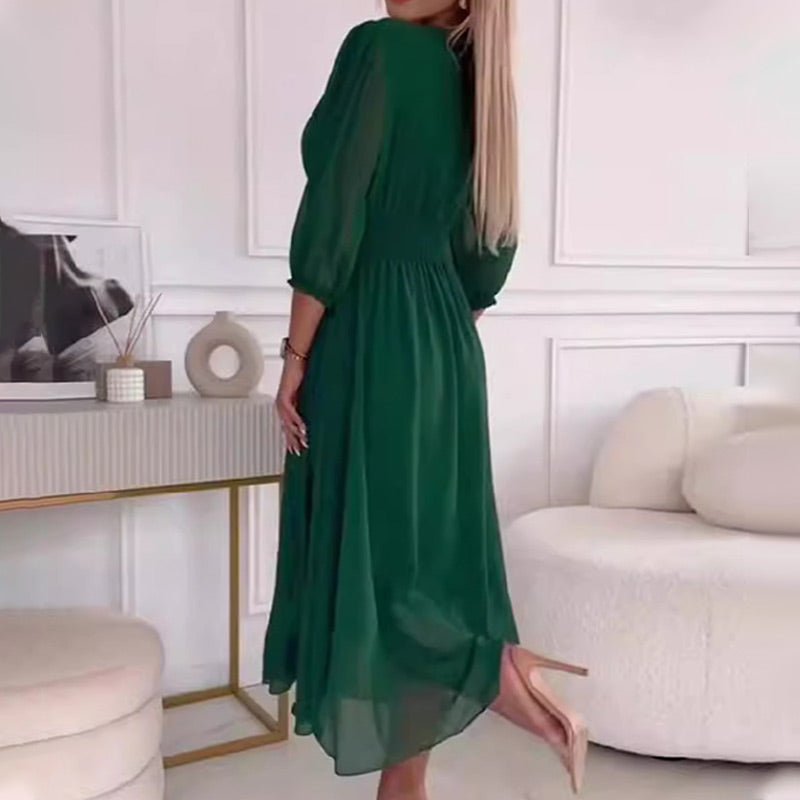 ✨Abito da donna in chiffon leggero con scollo a V
