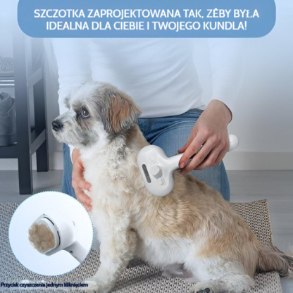 Akumulatorowa szczotka parowa łatwo usuwająca wypadającą sierść | GROOMSY