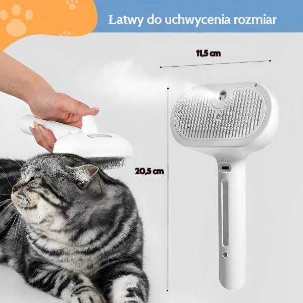 Akumulatorowa szczotka parowa łatwo usuwająca wypadającą sierść | GROOMSY