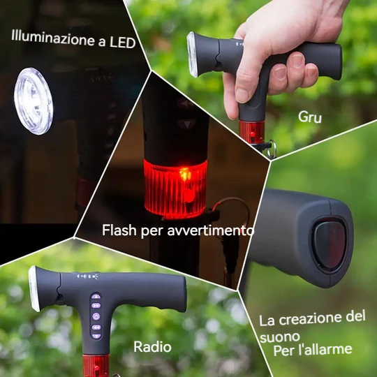 Bastone di sicurezza salvavita tutto in uno: non rischiare una caduta pericolosa