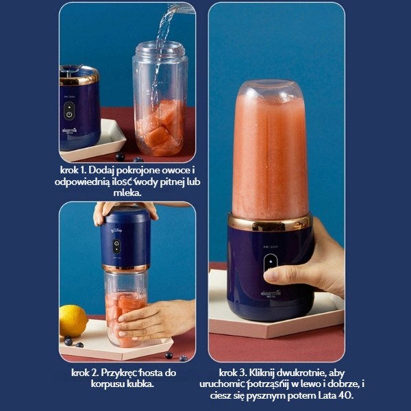 Mini blender, który działa wszędzie i o każdej porze | JUSINKO