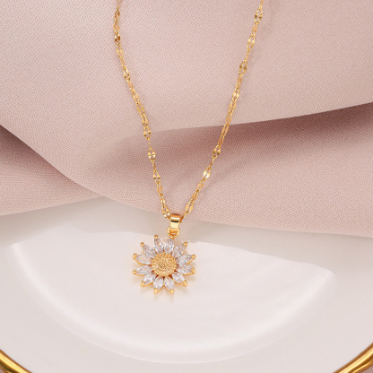 Collana - "Girasole" soffiata con oro 18 carati