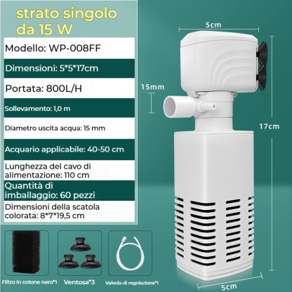 【3.5/4/6/15/20/25W】💦Filtro elettrico silenzioso per acquario🐟