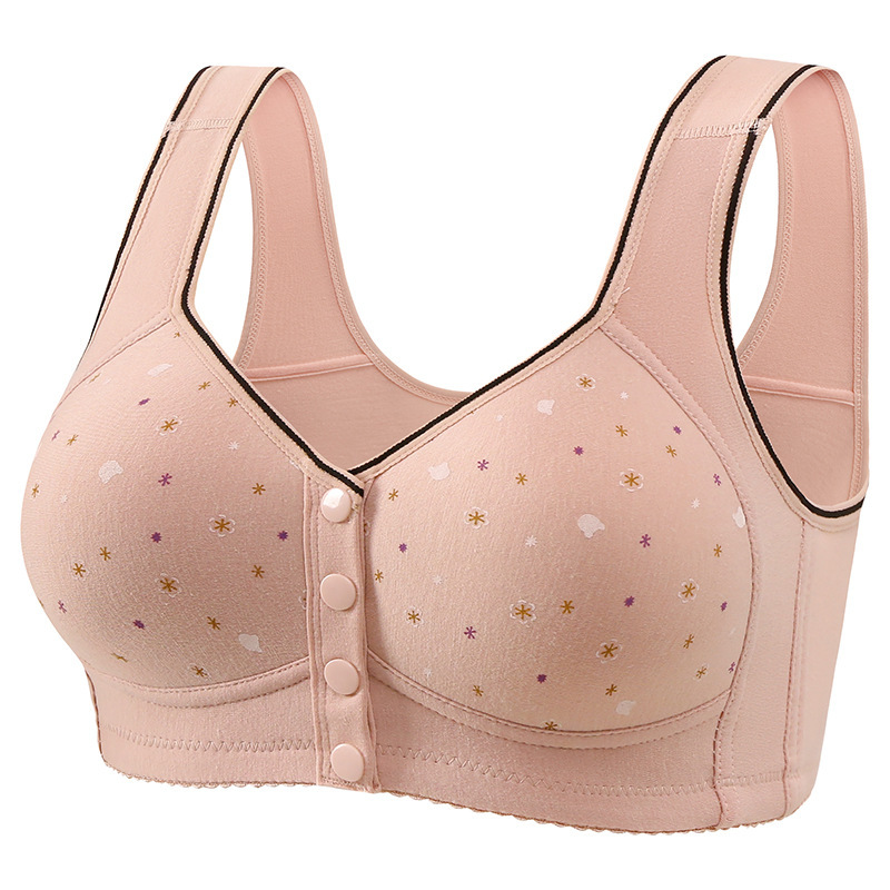 😍【Confezione da 5 pezzi】Reggiseno senza ferretto da donna con bottoni frontali【40-120 kg】❤️Comodo cotone naturale antibatterico