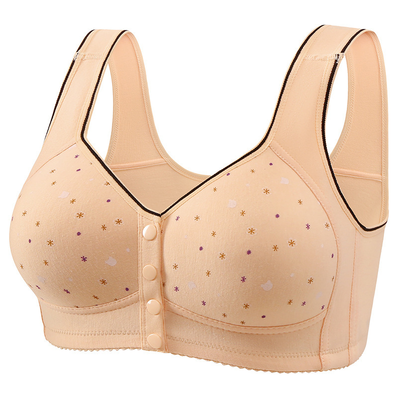 😍【Confezione da 5 pezzi】Reggiseno senza ferretto da donna con bottoni frontali【40-120 kg】❤️Comodo cotone naturale antibatterico