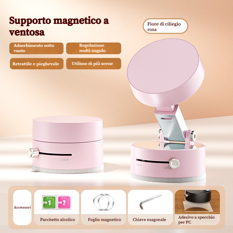 Supporto magnetico per cellulare sottovuoto