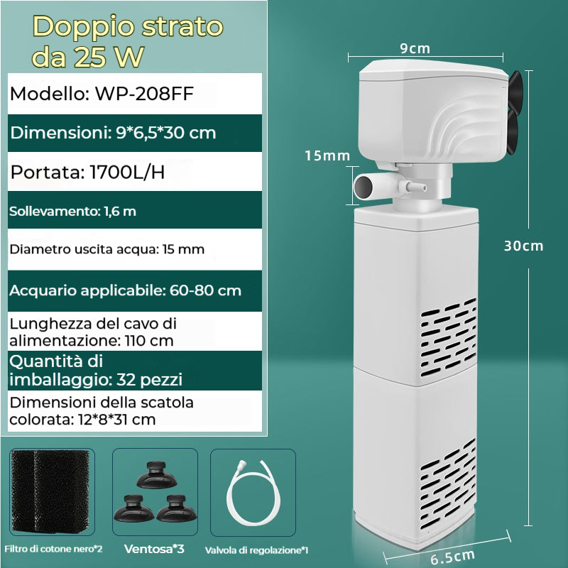 【3.5/4/6/15/20/25W】💦Filtro elettrico silenzioso per acquario🐟