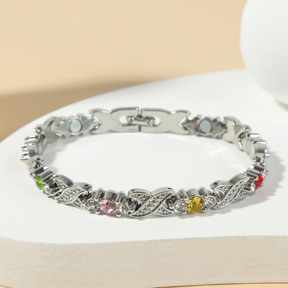 Bracciale magnetico alla moda e di tendenza con diamanti, braccialetto da donna alla moda, braccialetto di nicchia con personalità