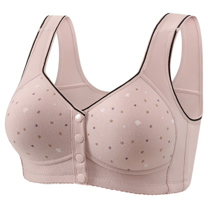 😍【Confezione da 5 pezzi】Reggiseno senza ferretto da donna con bottoni frontali【40-120 kg】❤️Comodo cotone naturale antibatterico