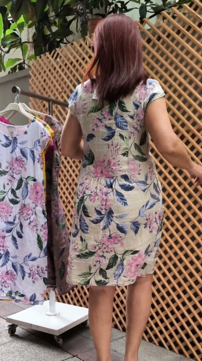 👗Abito girocollo con stampa botanica