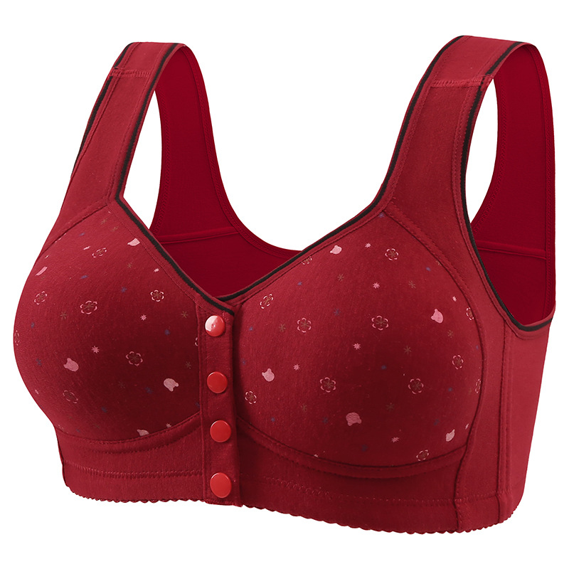 😍【Confezione da 5 pezzi】Reggiseno senza ferretto da donna con bottoni frontali【40-120 kg】❤️Comodo cotone naturale antibatterico