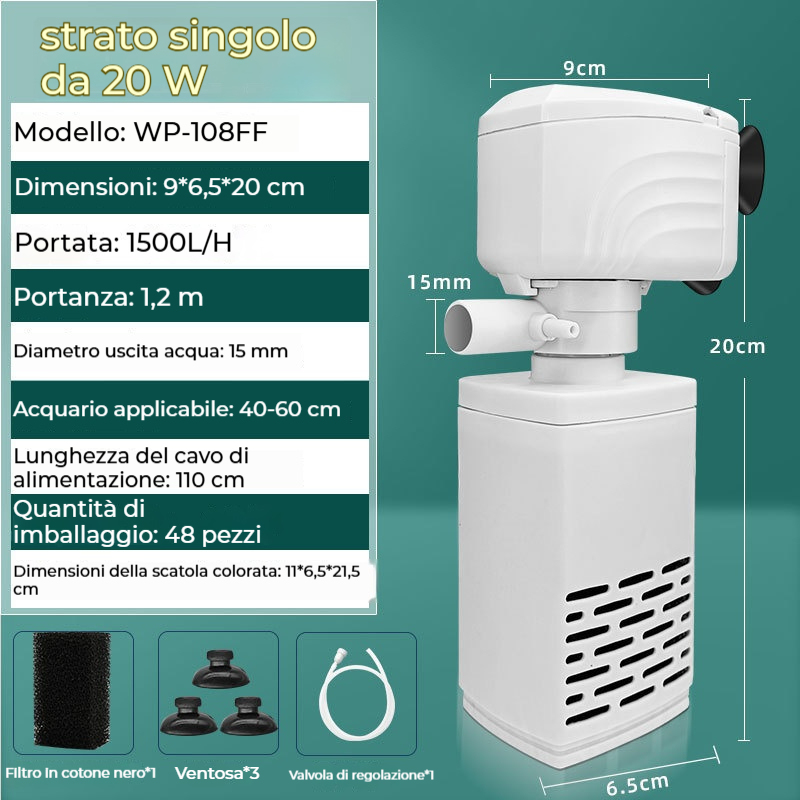 【3.5/4/6/15/20/25W】💦Filtro elettrico silenzioso per acquario🐟