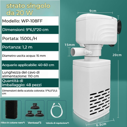 【3.5/4/6/15/20/25W】💦Filtro elettrico silenzioso per acquario🐟