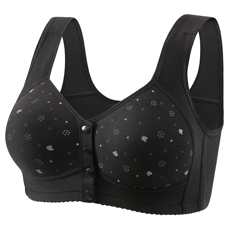 😍【Confezione da 5 pezzi】Reggiseno senza ferretto da donna con bottoni frontali【40-120 kg】❤️Comodo cotone naturale antibatterico